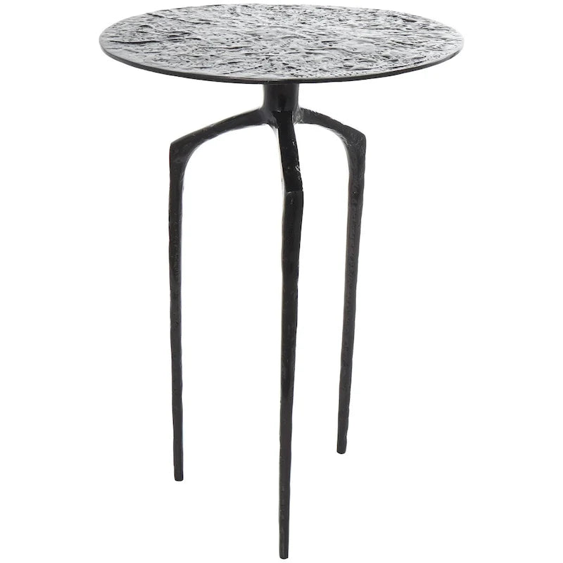 Table d'appoint d'appoint géométrique en aluminium texturé - Argent, Or ou Gris - Roche River Decor