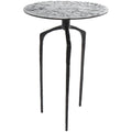 Table d'appoint d'appoint géométrique en aluminium texturé - Argent, Or ou Gris - Roche River Decor