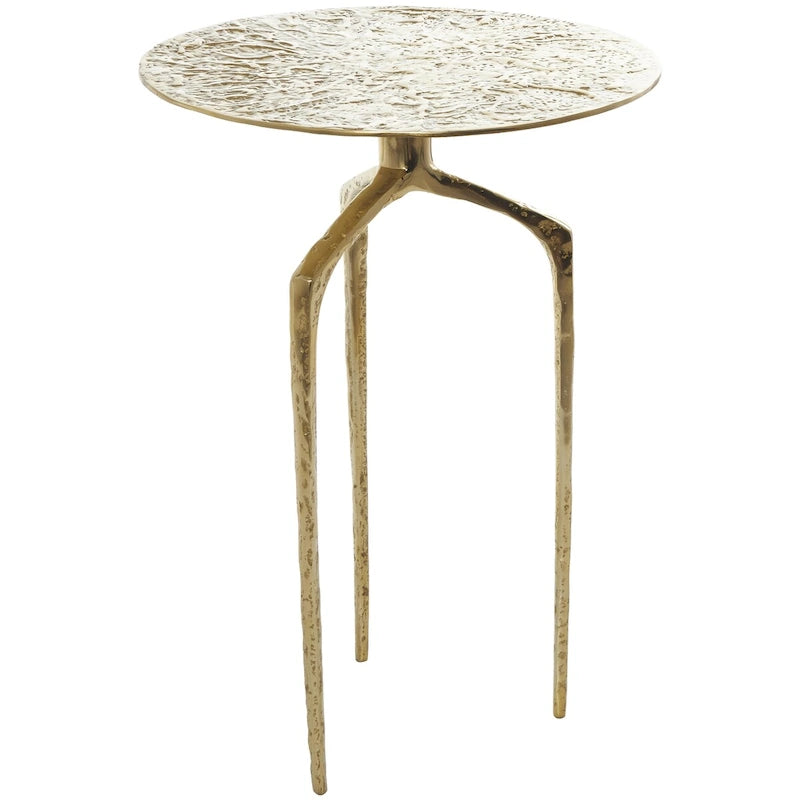 Table d'appoint d'appoint géométrique en aluminium texturé - Argent, Or ou Gris - Roche River Decor