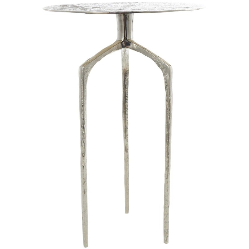 Table d'appoint d'appoint géométrique en aluminium texturé - Argent, Or ou Gris - Roche River Decor