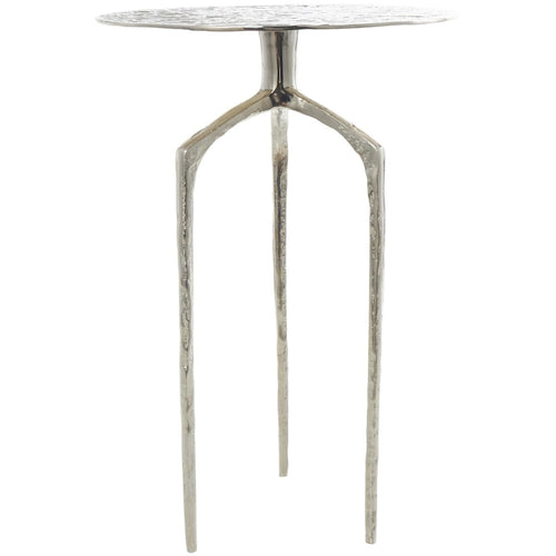 Aluminum Metal Geometric Slim Textured Side End Accent Table - Silver, Gold or Gray - Roche River Decor