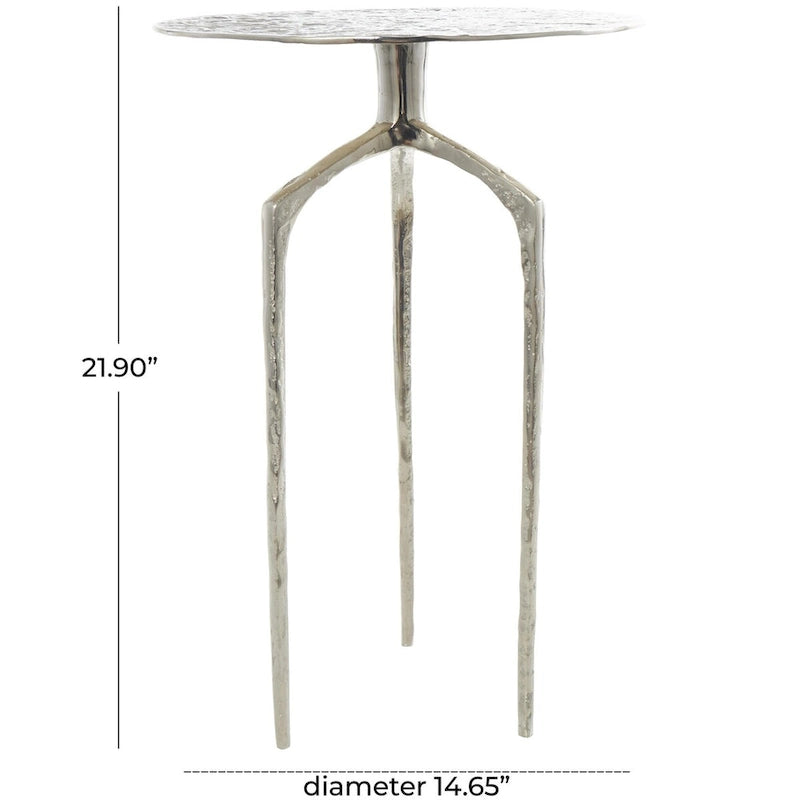 Table d'appoint d'appoint géométrique en aluminium texturé - Argent, Or ou Gris - Roche River Decor