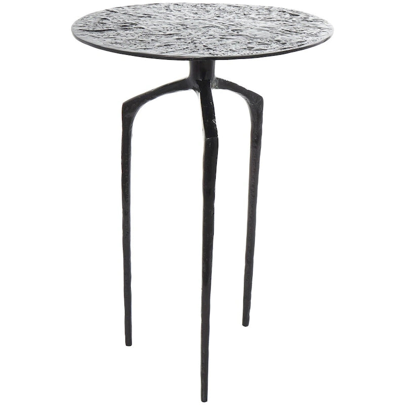 Table d'appoint d'appoint géométrique en aluminium texturé - Argent, Or ou Gris - Roche River Decor