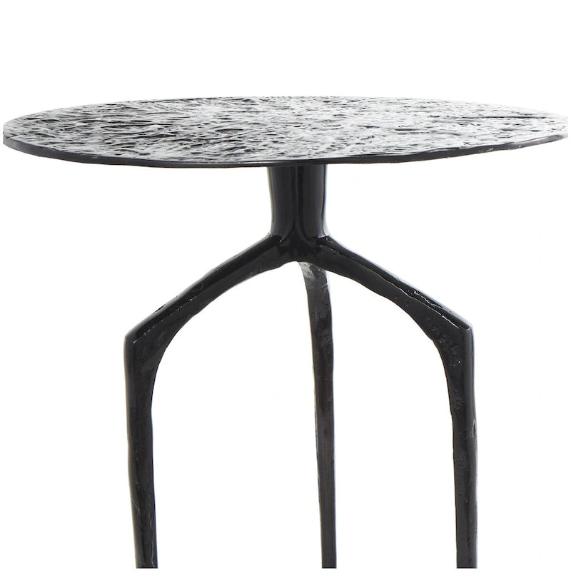 Table d'appoint d'appoint géométrique en aluminium texturé - Argent, Or ou Gris - Roche River Decor