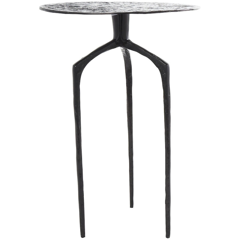Table d'appoint d'appoint géométrique en aluminium texturé - Argent, Or ou Gris - Roche River Decor