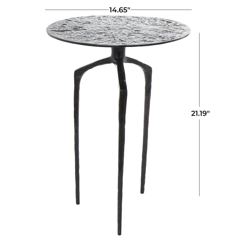 Table d'appoint d'appoint géométrique en aluminium texturé - Argent, Or ou Gris - Roche River Decor
