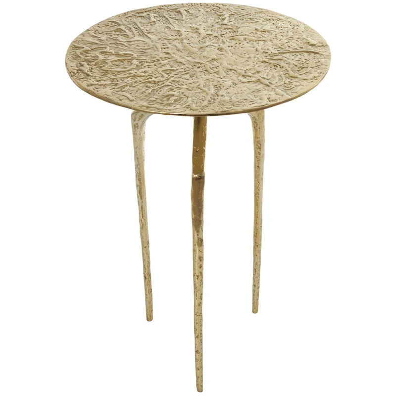 Table d'appoint d'appoint géométrique en aluminium texturé - Argent, Or ou Gris - Roche River Decor