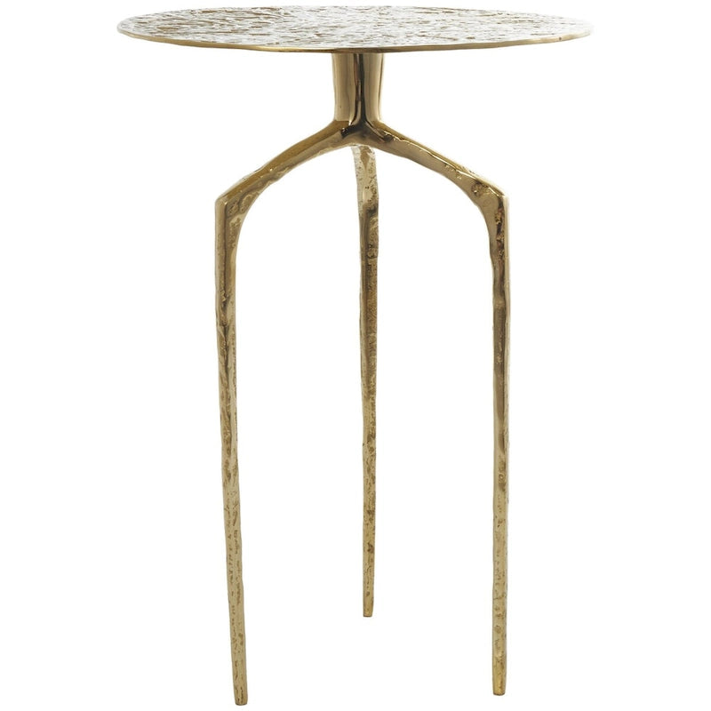 Table d'appoint d'appoint géométrique en aluminium texturé - Argent, Or ou Gris - Roche River Decor