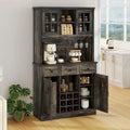 Buffet garde-manger 72 avec vaisselier, meuble de rangement de cuisine autoportant