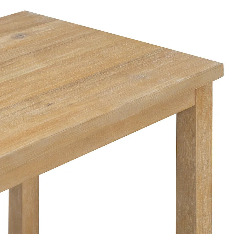 Ensemble de salle à manger 5 pièces, hauteur comptoir, table classique et élégante et 4 chaises en bois naturel lavé