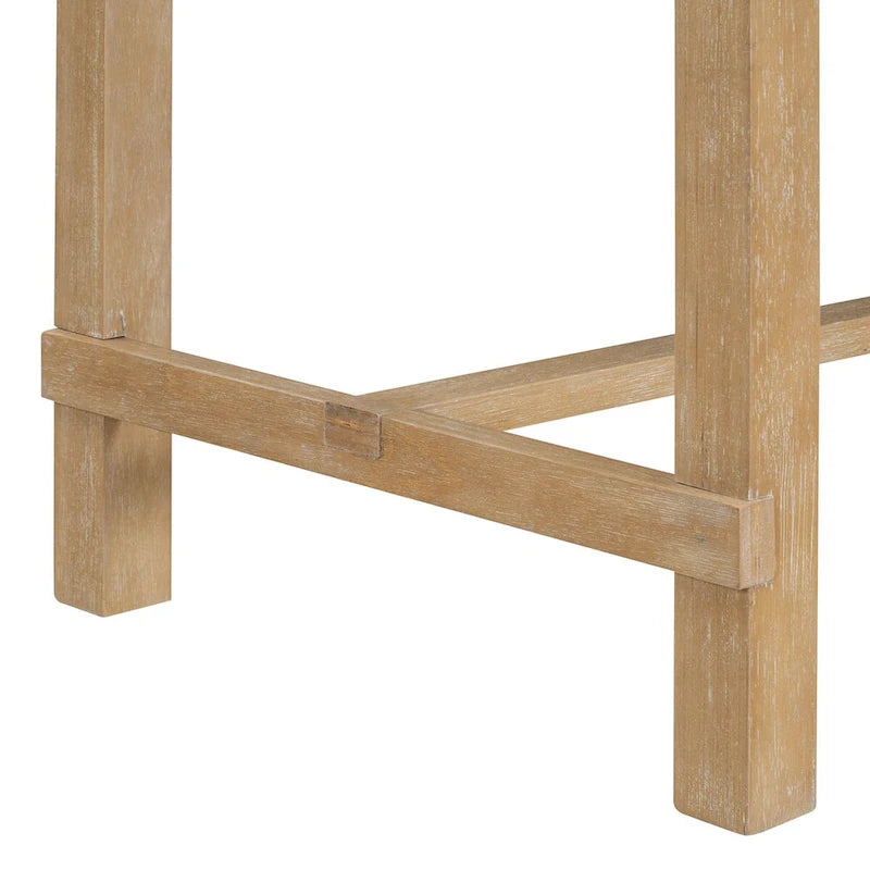Ensemble de salle à manger 5 pièces, hauteur comptoir, table classique et élégante et 4 chaises en bois naturel lavé