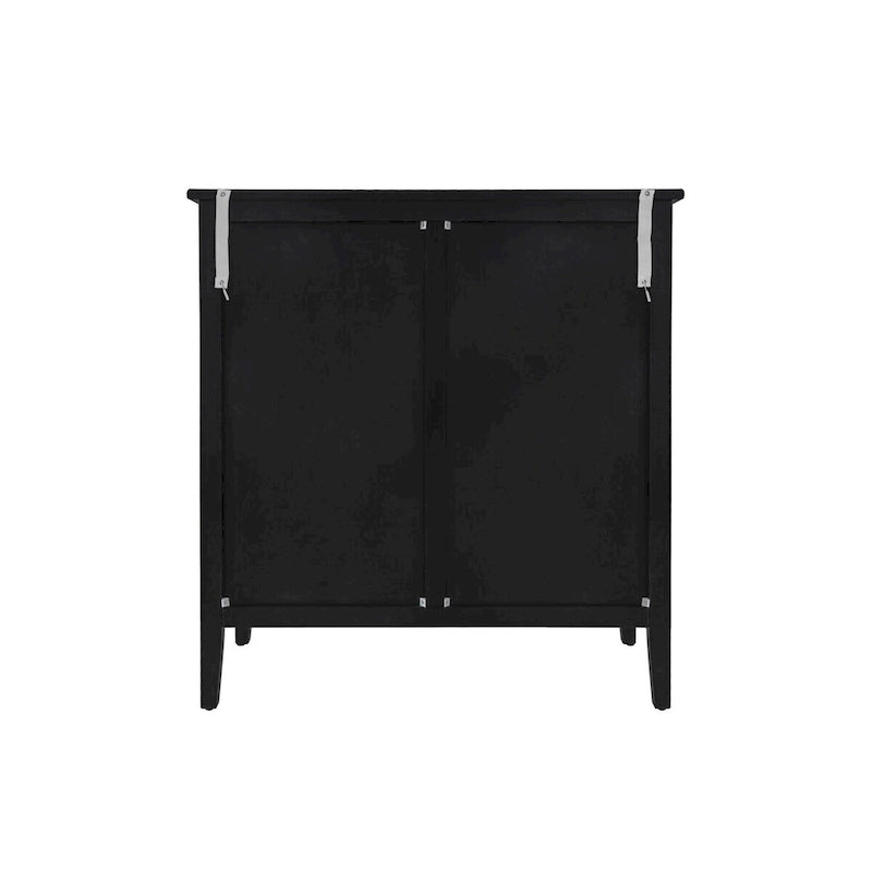 Hollow-Carved 3-Drawers Nightstand with Metal Handles