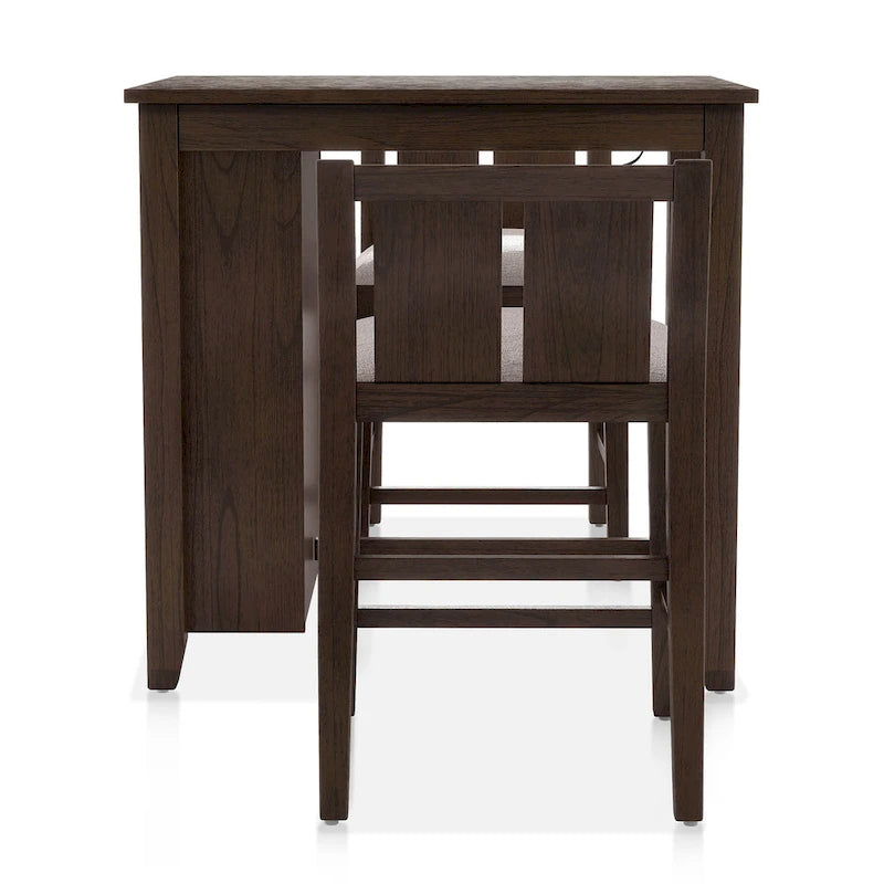 Ensemble de salle à manger 3 pièces Vesper de Furniture of America, hauteur comptoir, avec étagères