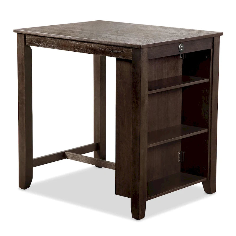 Ensemble de salle à manger 3 pièces Vesper de Furniture of America, hauteur comptoir, avec étagères