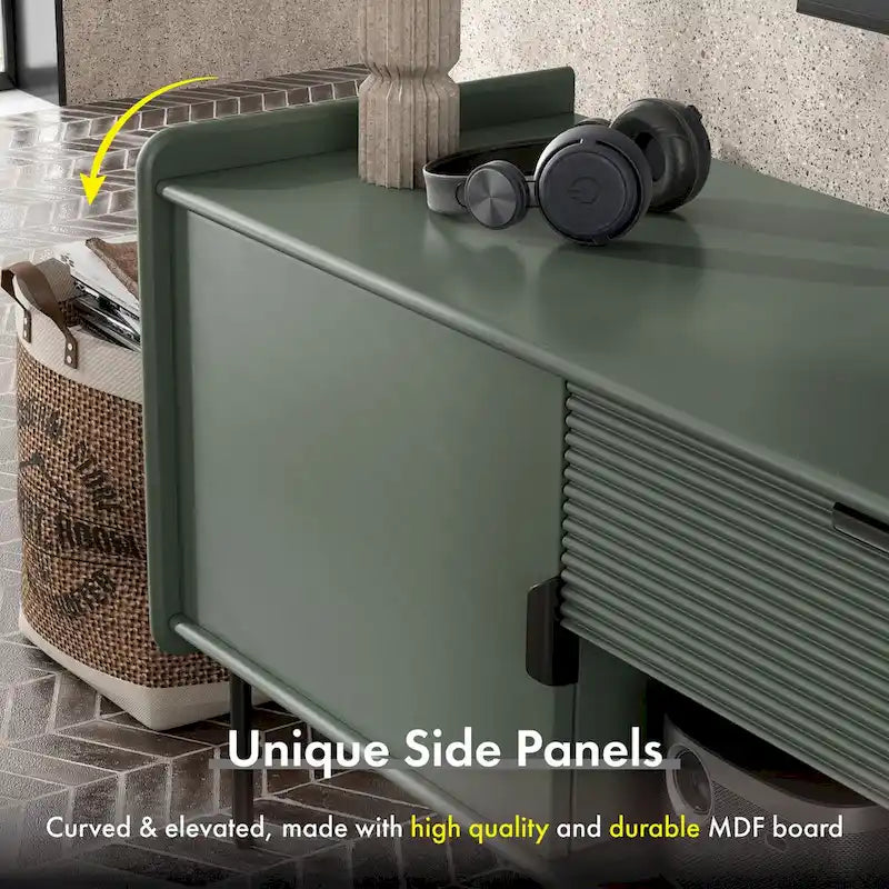 Meuble TV moderne Zaria 60 pouces de Furniture of America avec placards de rangement et tiroir central