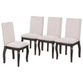 Ensemble de 4 chaises de salle à manger en bois espresso avec assise rembourrée