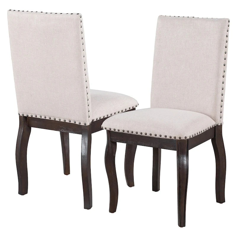 Ensemble de 4 chaises de salle à manger en bois espresso avec assise rembourrée