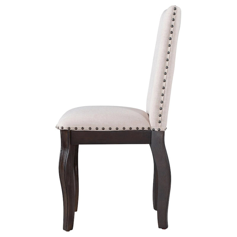 Ensemble de 4 chaises de salle à manger en bois espresso avec assise rembourrée