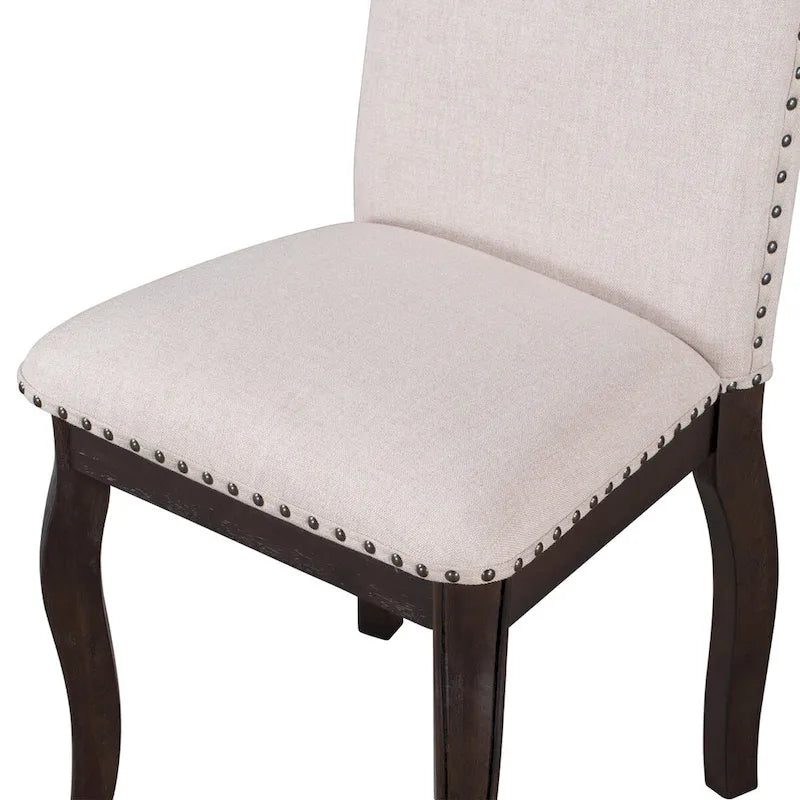 Ensemble de 4 chaises de salle à manger en bois espresso avec assise rembourrée