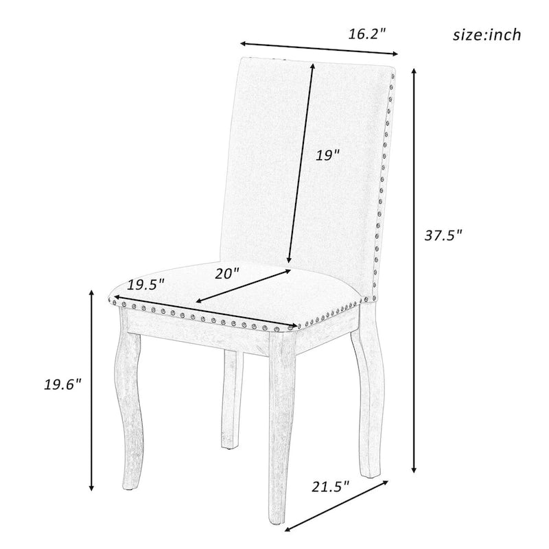 Ensemble de 4 chaises de salle à manger en bois espresso avec assise rembourrée